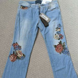 Ermanno Scervino woman Jeans size ( 42 IT ) with Floral application